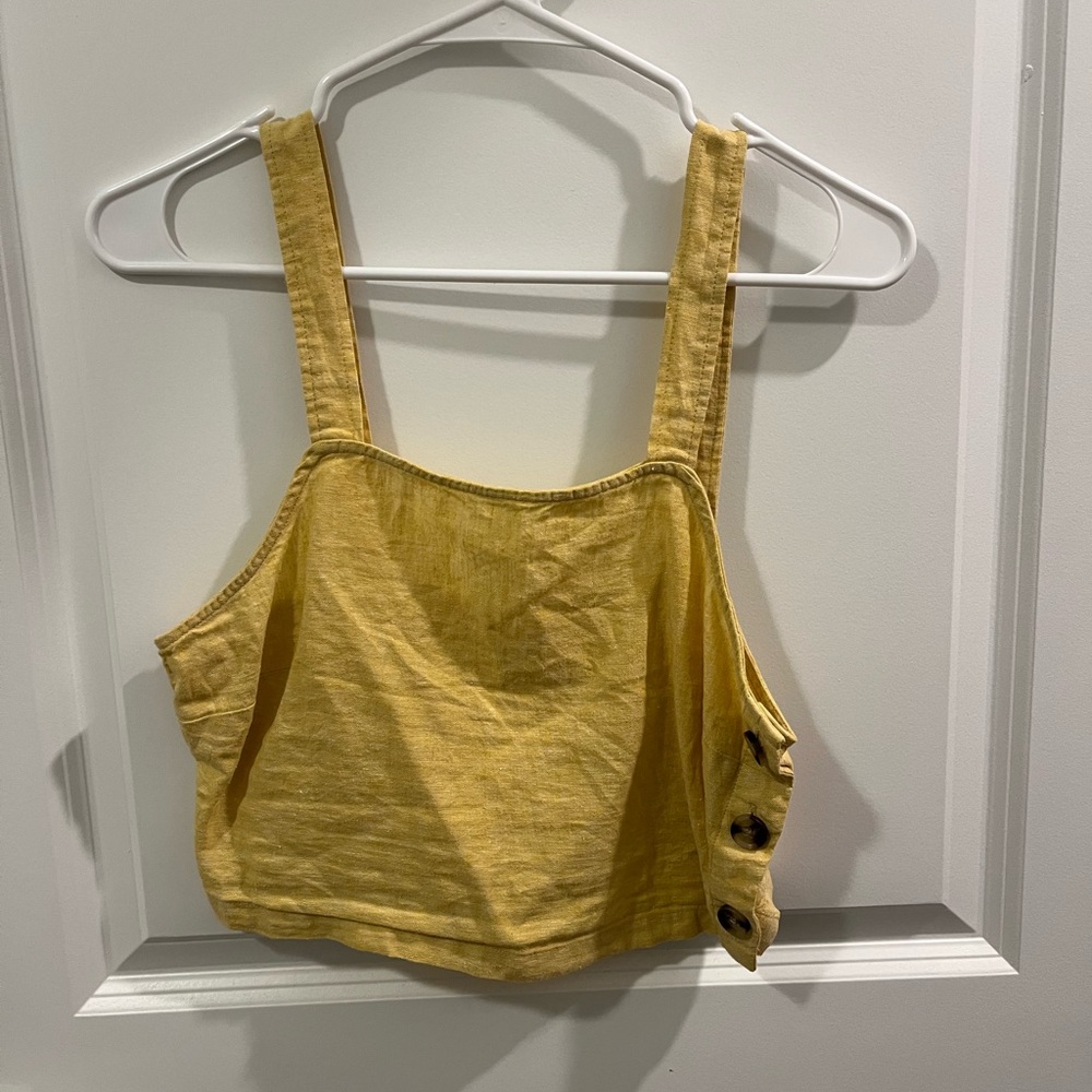 Marine Layer cropped linen tank
